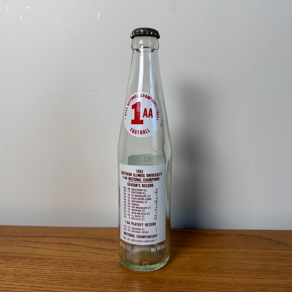 Vintage 1983 Pepsi Bottle SIU Salukis 1-AA National Champions Football 10oz - Picture 5 of 9